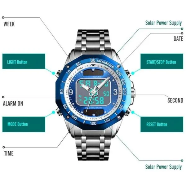 VIGOROSO Reloj de pulsera analógico digital de cuarzo para_5