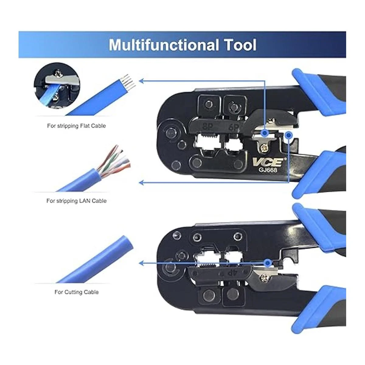 VCE RJ45 RJ11 RJ12 Herramienta de crimpado Ethernet_3