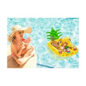VICKEA Soporte inflable para bebidas de piña flotador_5