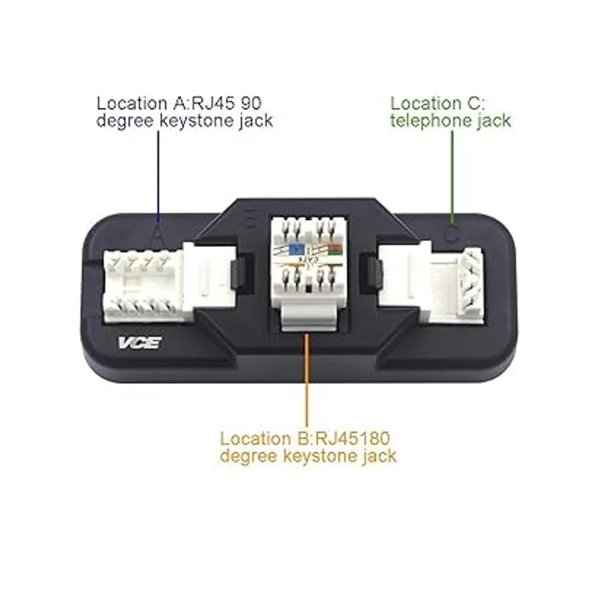 VCE RJ45 Cat6 Keystone Jacks UL Listado 50 unidades UTP_3