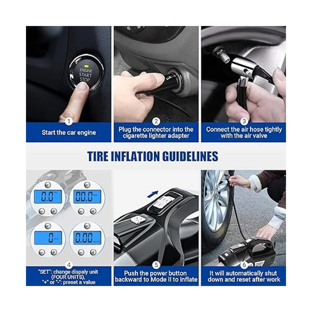 VARSK Aspiradora de automóvil 4 en 1 inflador de_3