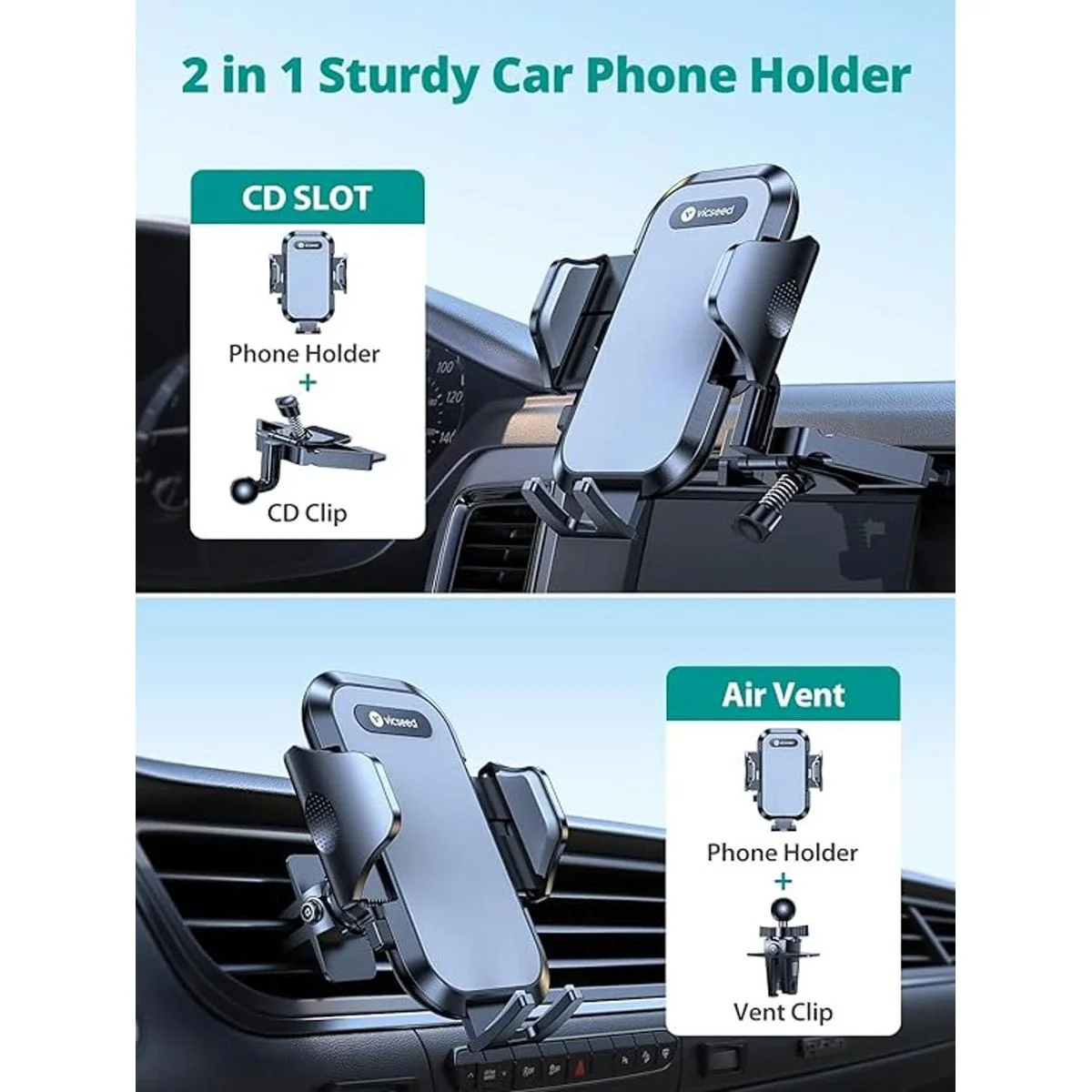 VICSEED Soporte de teléfono para automóvil ranura para CD_2