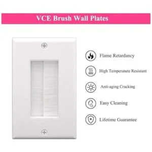 VCE Placa de pared de un solo cepillo para cables de paso_3