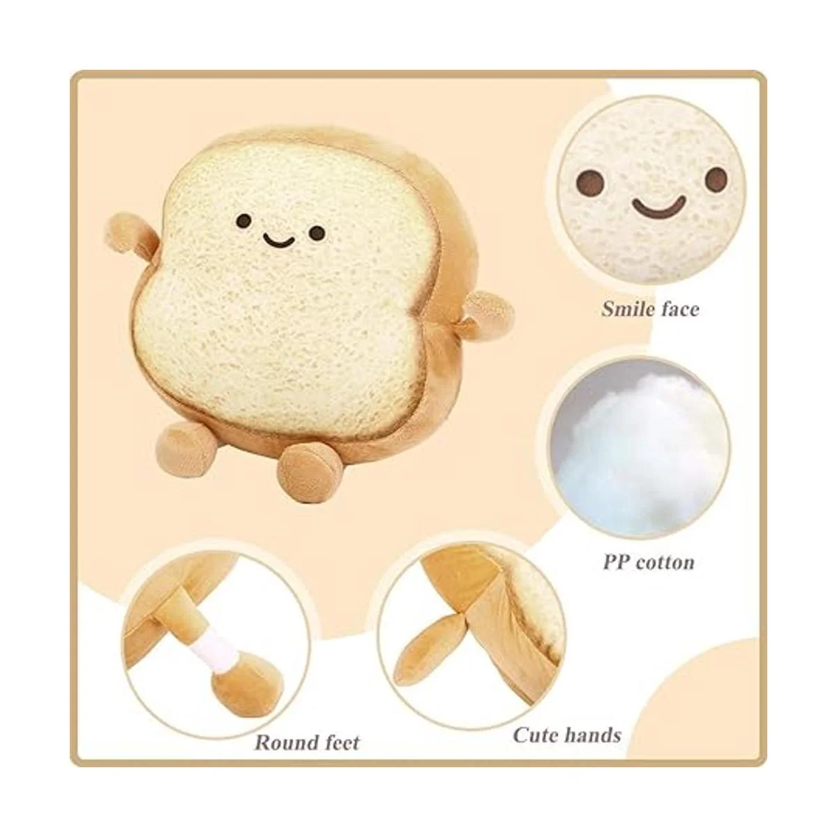 VHYHCY Almohada de pan tostado almohada de peluche de_5