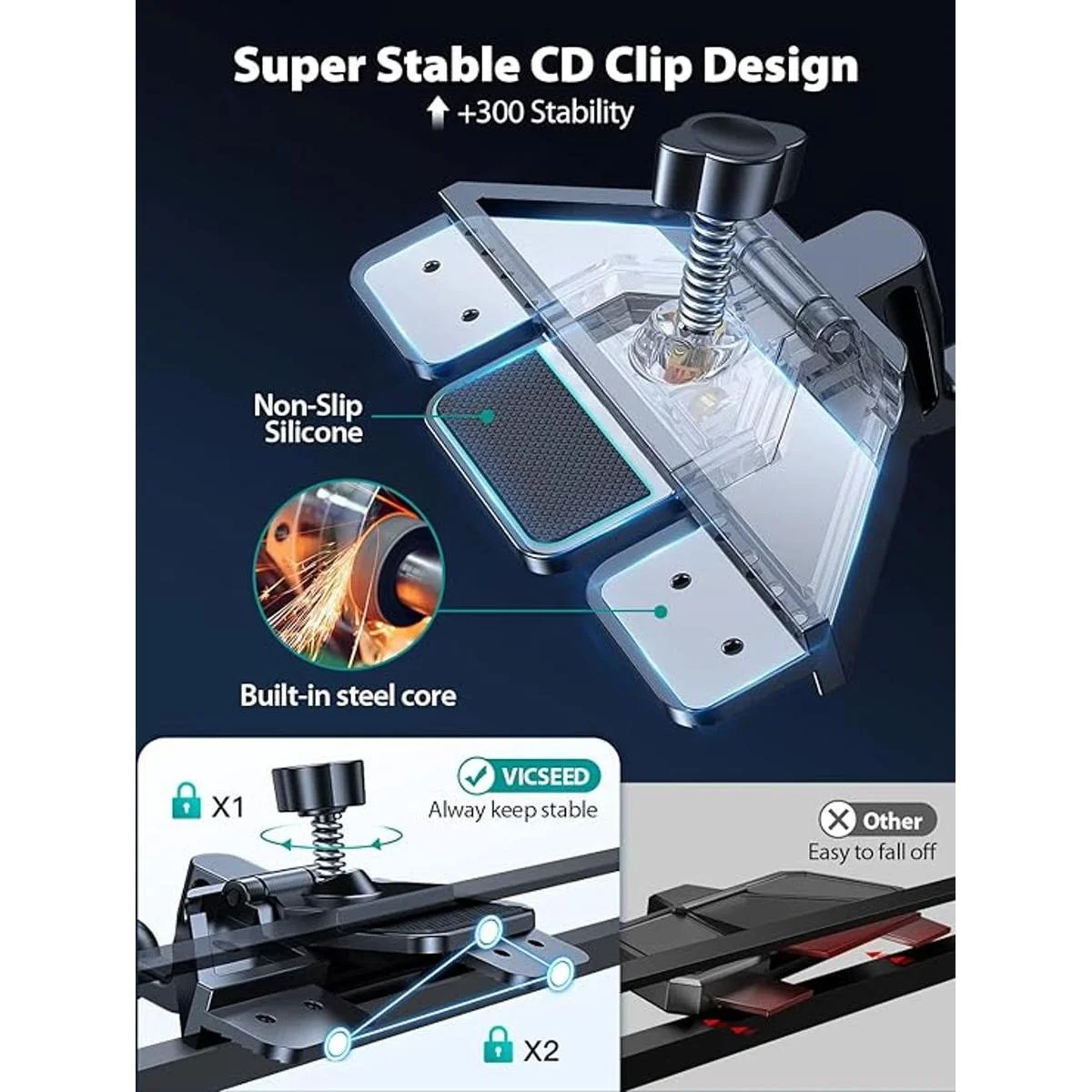 VICSEED Soporte de teléfono para automóvil ranura para CD_3