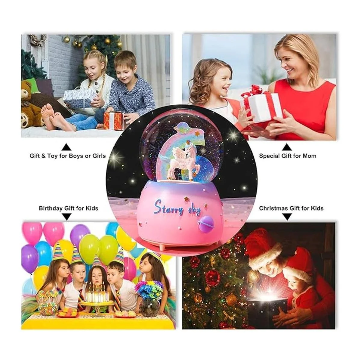 VECU Globo de nieve de unicornio para niños globo de