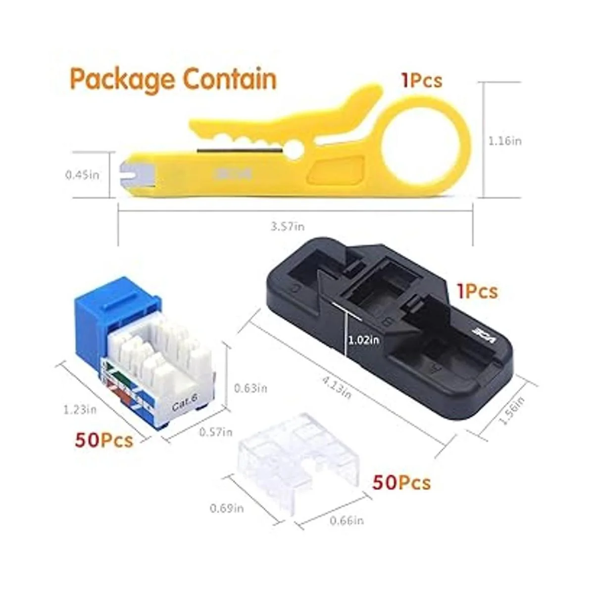 VCE RJ45 Cat6 Keystone Jacks UL Listado 50 unidades UTP_2