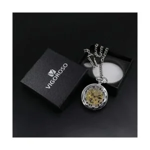 VIGOROSO Reloj de bolsillo clásico steampunk para hombre_3