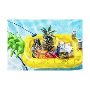 VICKEA Soporte inflable para bebidas de piña flotador_3