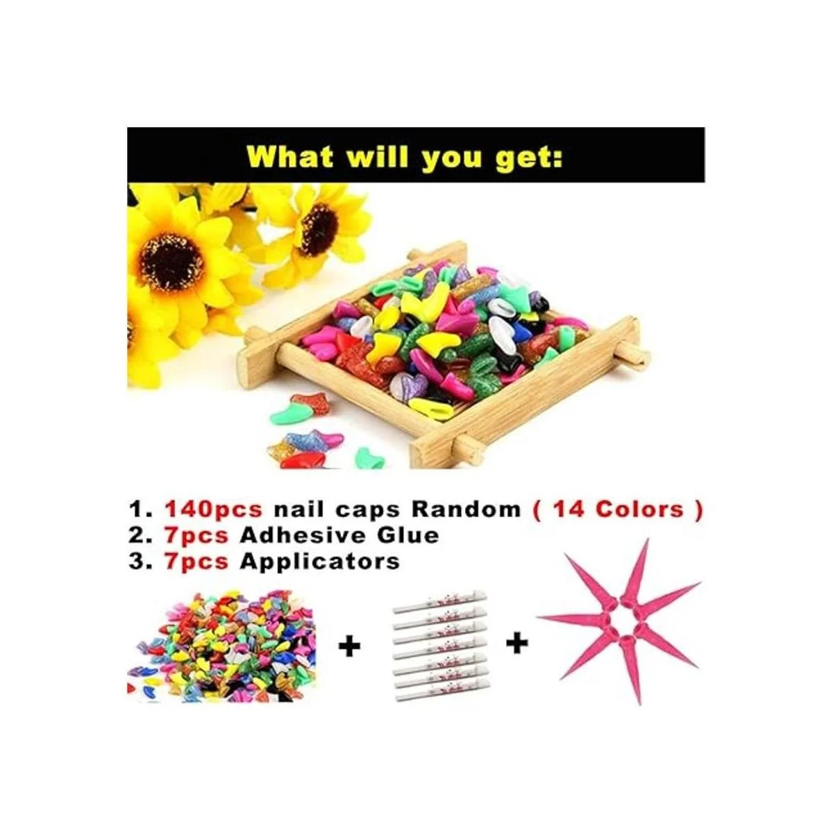 VICTHY 140 tapas de uñas de gato coloridas garras suaves