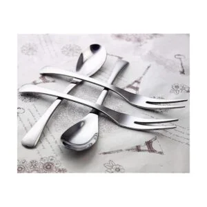 VANRA Juego de cubiertos de 4 piezas de acero inoxidable