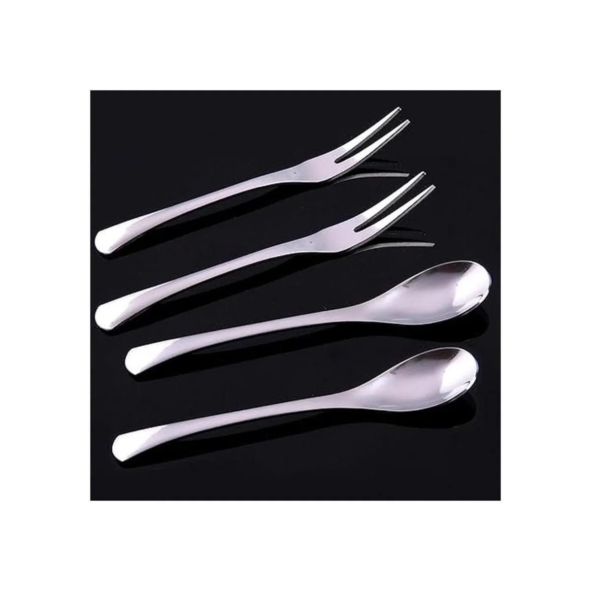 VANRA Juego de cubiertos de 4 piezas de acero inoxidable