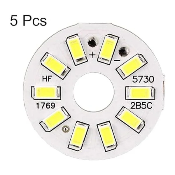 Uxcell Bombilla LED de chip 300 mA 5 W 10 LED 5730 SMD_4