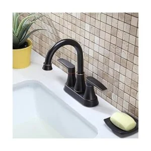 VALISY Grifo de lavabo de baño moderno comercial de 2 asas_4