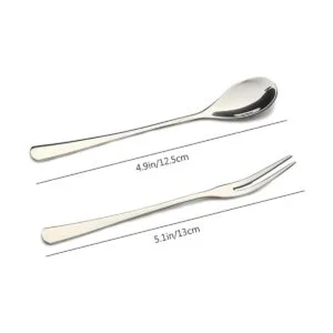 VANRA Juego de cubiertos de 4 piezas de acero inoxidable