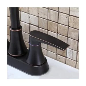 VALISY Grifo de lavabo de baño moderno comercial de 2 asas_5
