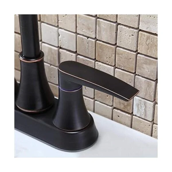 VALISY Grifo de lavabo de baño moderno comercial de 2 asas_5