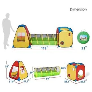 Utex 3 en 1 Tienda de campaña inflable con túnel y piscina_4