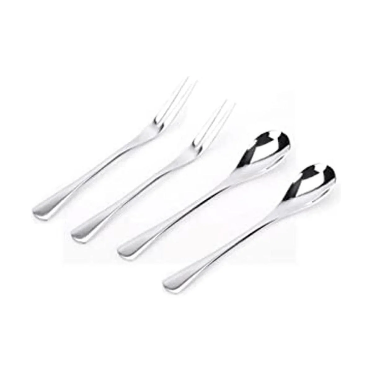 VANRA Juego de cubiertos de 4 piezas de acero inoxidable