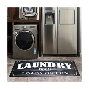 Ustide Alfombrilla de lavandería Farmhouse NegroBlanco_5