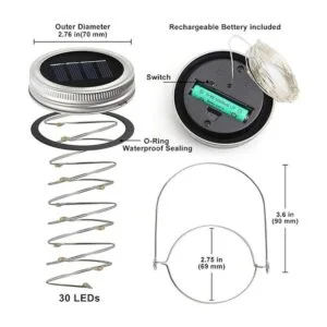 Urvoix Luces solares para tarros de masón paquete de 8_2