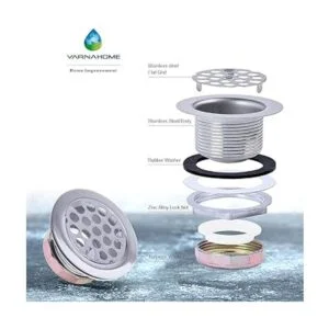 VARNAHOME Colador de acero inoxidable con rejilla de_2