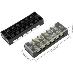 Uxcell 2 unids doble fila 6 posiciones 600V 25A cable_3