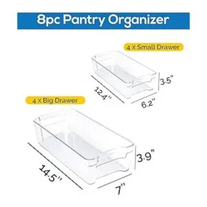 Utopia Home Organizador de despensa juego de 8 cubos_3