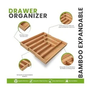 Utopia Kitchen Organizador de cubiertos de madera de_3