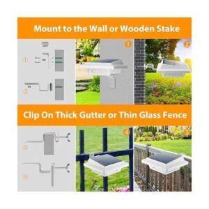 UniqueFire Luces solares de canalón para exteriores 40_3