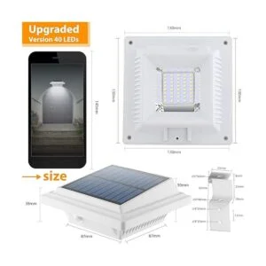 UniqueFire Luces solares de canalón para exteriores 40_2