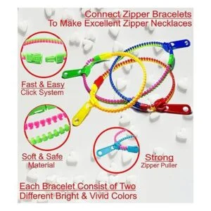 UpBrands Pulseras con cremallera de 6.5 pulgadas juego de_4