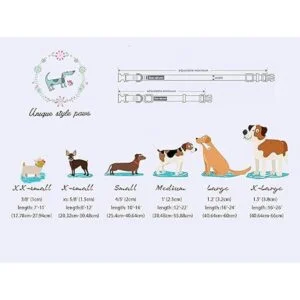 Unique Style Paws Collar de perro con lazo collar