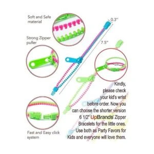 UpBrands Juego de pulseras con cremallera y diseño de_3