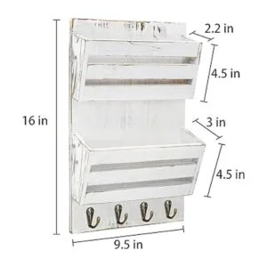 Unistyle Organizador de correo colgante con 4 ganchos para