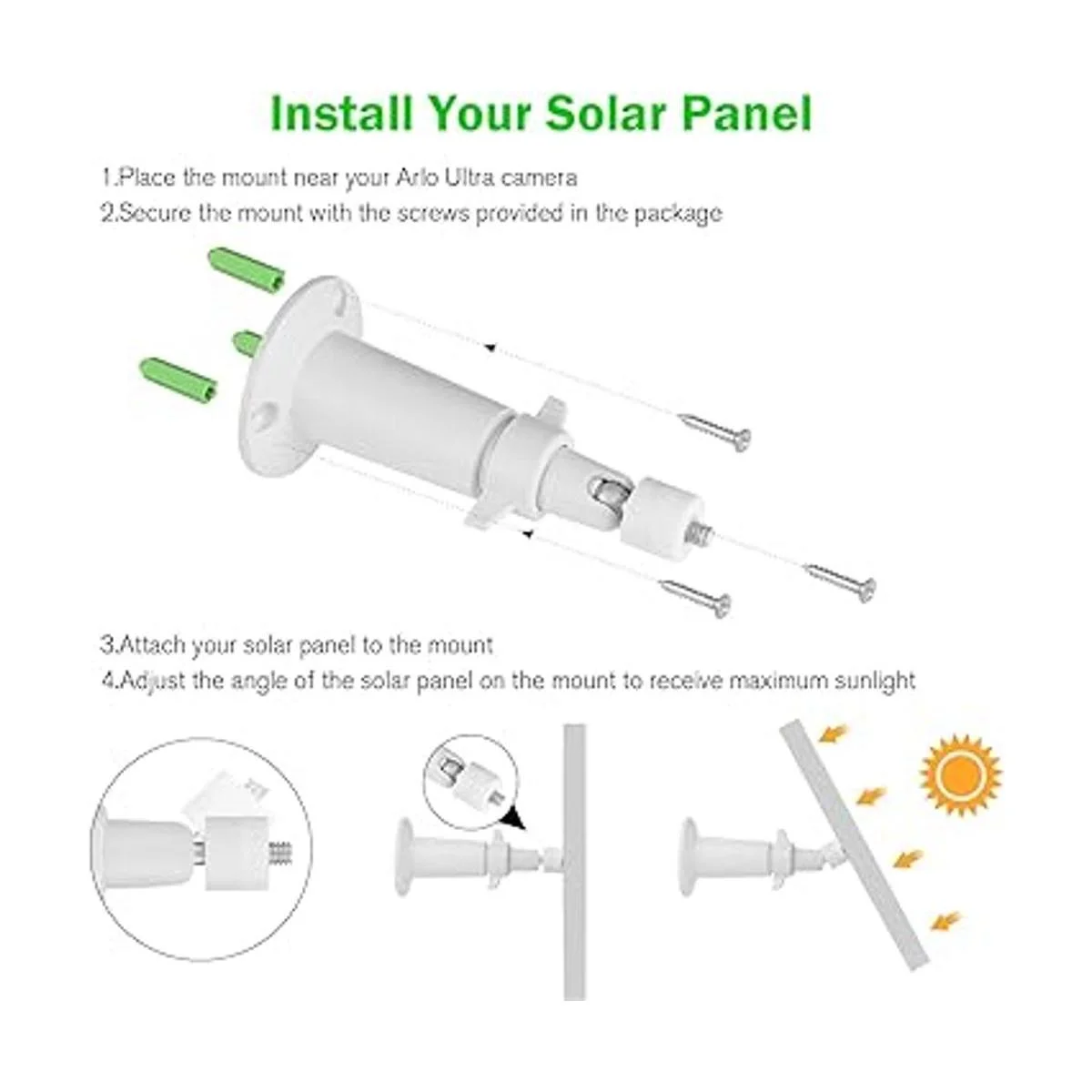 Uogw Panel solar de carga para Arlo Pro 3 Arlo Ultra