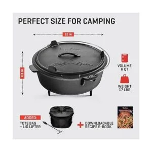 Uno Casa Horno holandés de hierro fundido para campamento_4