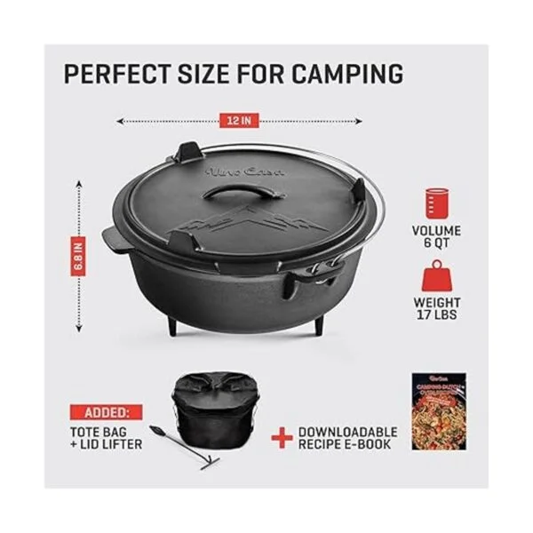 Uno Casa Horno holandés de hierro fundido para campamento_4