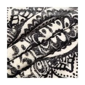 Uphome Alfombra redonda decorativa con flecos de pompón y_2