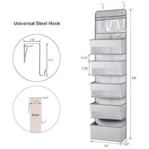 Univivi Organizador de puerta plegable de tela de 6 capas_6