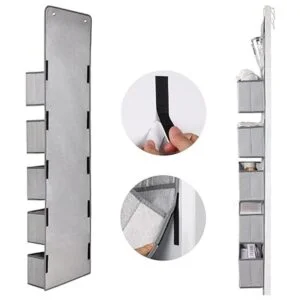 Univivi Organizador de puerta plegable de tela de 6 capas_4
