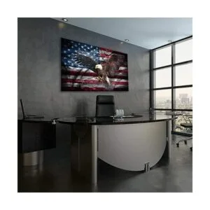 Urttiiyy Arte de pared militar con diseño de bandera