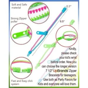 UpBrands Pulseras con cremallera de 6.5 pulgadas juego de_3