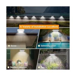 UniqueFire Luces solares de canalón para exteriores 40_5