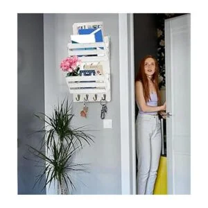 Unistyle Organizador de correo colgante con 4 ganchos para