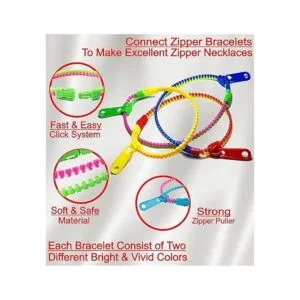 UpBrands Juego de pulseras con cremallera y diseño de_4