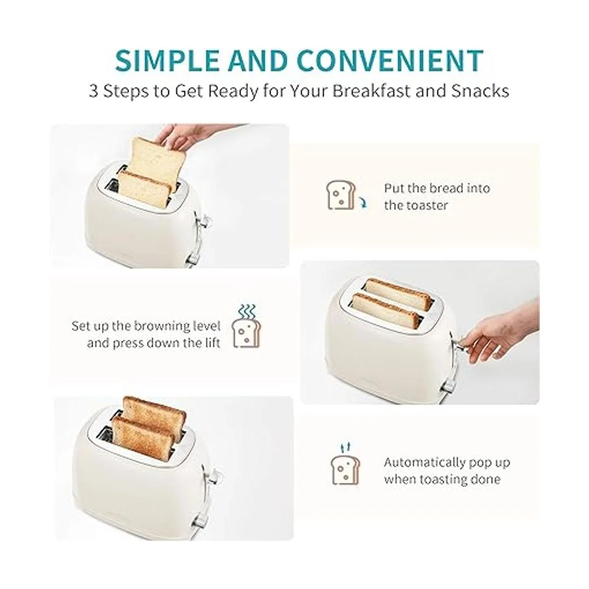 Ultrean Tostadora de 2 rebanadas con ranura extra ancha_6