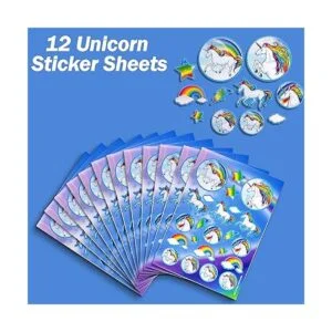 Unicqe Unicorn Stickers Party Favor 25 paquetes de