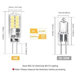 Umleeddlt Bombilla LED G4 de 3 W equivalente a bombillas_2