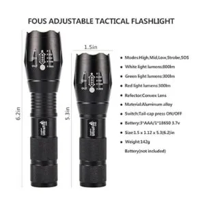 UltraFire Linterna táctica A100 900 lúmenes 5 modos LED